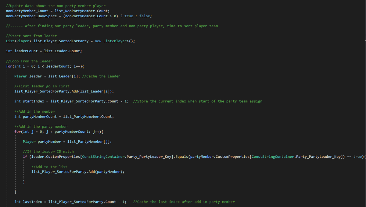 TeohTzeChian's tweet image. Got no idea whether it will work at all for sorting the match making with possible players with party join the game, all the lines are purely generated from my brain and haven't test it out yet, hopefully it working LoL
#gamedevdiary