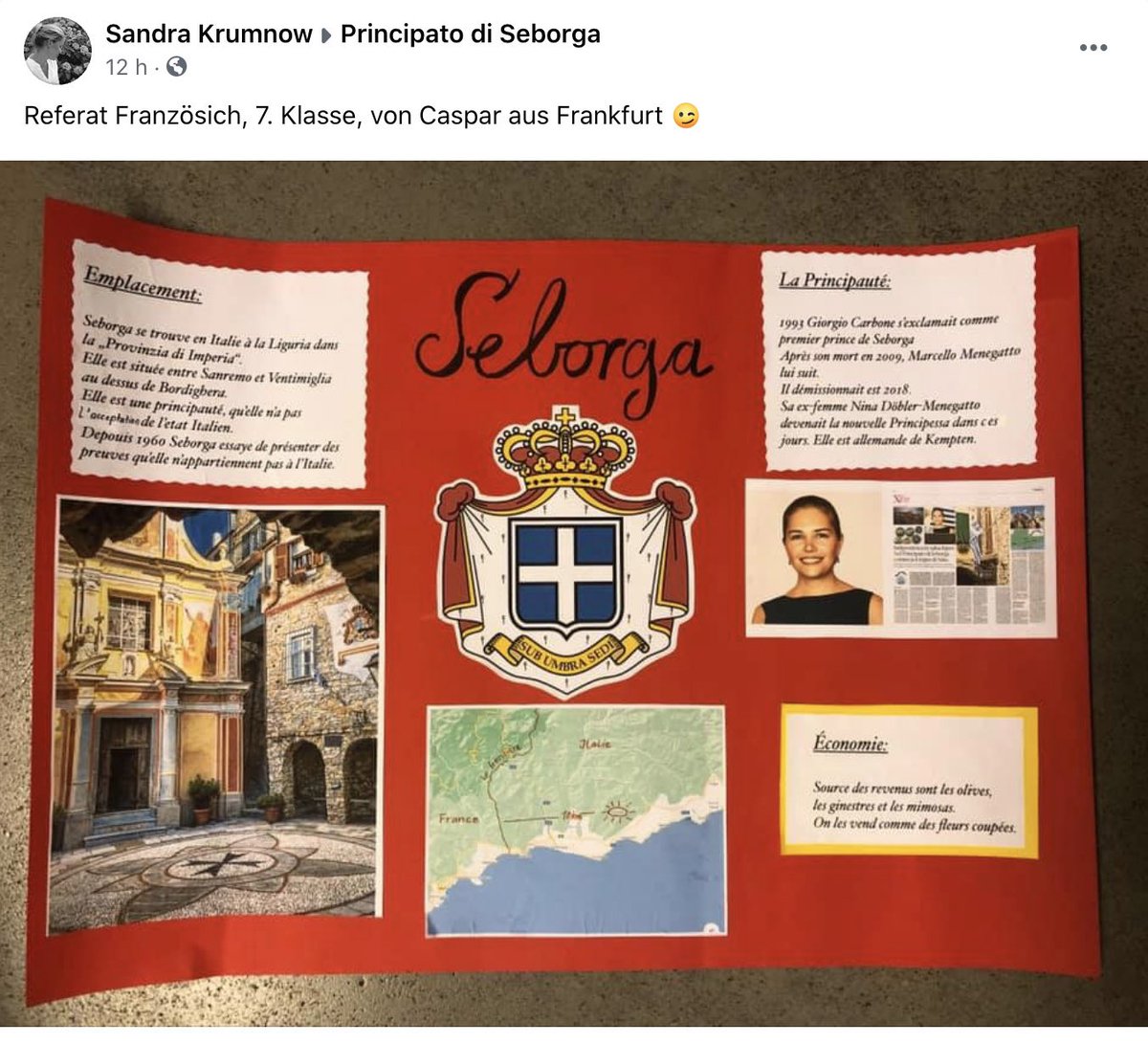 Principato Di Seborga Caspar Da Francoforte Ci Manda Questo Bel Cartellone Sul Principato Di Seborga Che Ha Fatto Per La Sua Classe Di Francese Molto Bello Che Anche I