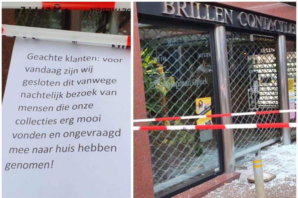 Brutale inbraak bij Koopman Optiek: "Ze wisten wat ze wilden hebben"..
