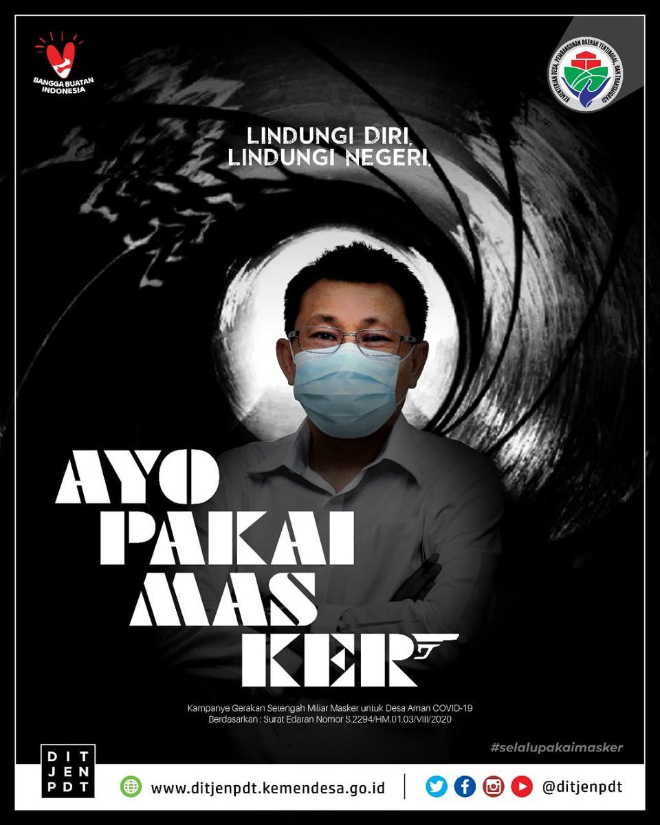 IklamDj's tweet photo. #SahabatPDT semuanya, jangan pernah lupa memakai masker ya.

Dengan bermasker, kita sudah melindungi diri, melindungi keluarga, melindungi teman-teman, dan melindungi negeri ini.

#MaskerisasiDesa
#MaskerUntukDesa
#DesaAmanCovid19
#selalupakaimasker https://t.co/A6BfvcES0h