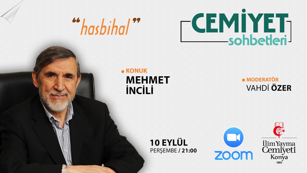 #CemiyetSohbetleri’nde bu hafta;

Şube Başkanımız Mehmet İncili ağabeyimizi dinleyeceğiz. Sizleri de bekliyoruz...

📌 10 Eylül
⏰ 21:00
📍 Zoom

Detaylar,
iyckonya.org/zoom