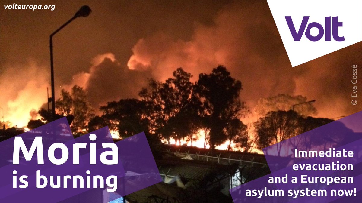 Moria is burning. Immediate evacuation and a European asylum system now!