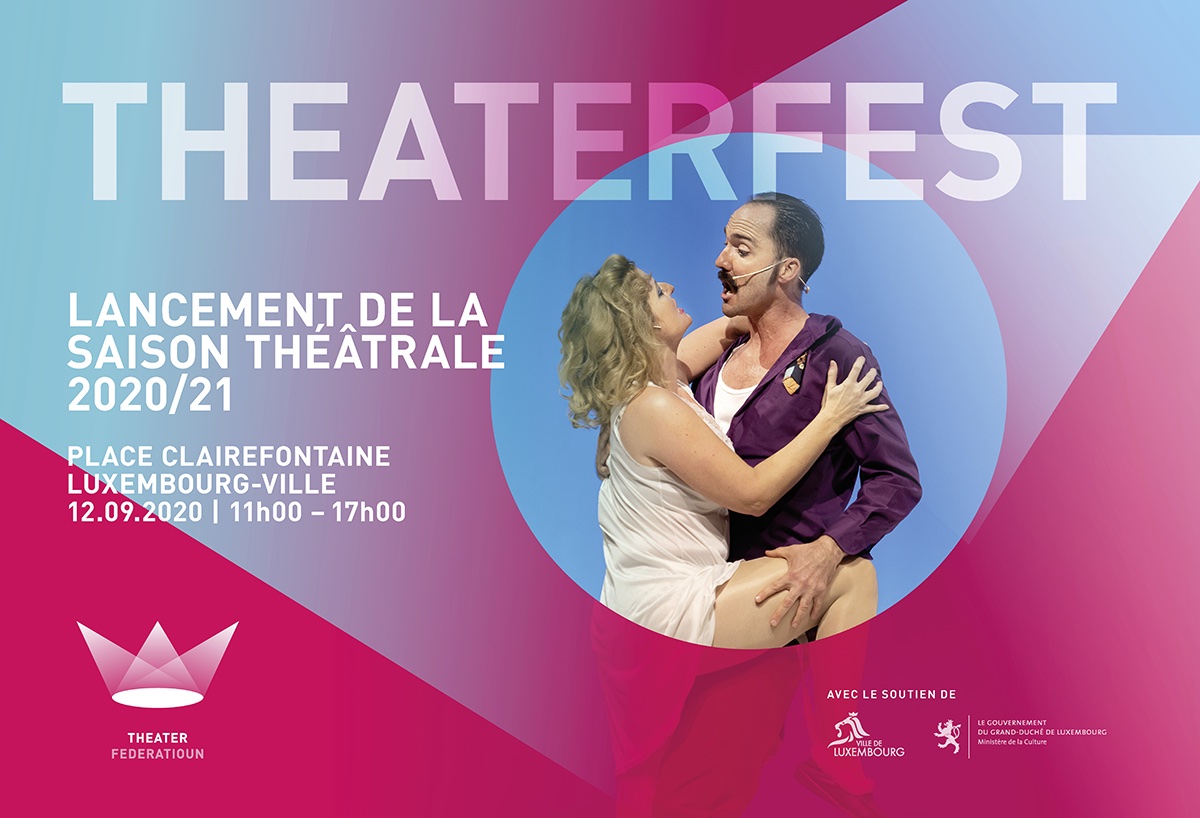federatioun's tweet photo. La THEATER FEDERATIOUN, organise, ce samedi 12 septembre, de 11h à 17h, sur la Place Clairefontaine de Luxembourg, son traditionnel Lancement de saison "Theaterfest". Venez nombreux (re)découvrir la vivacité et la diversité de la scène théâtrale et chorégraphique grand-ducale. https://t.co/zypEK7Def6