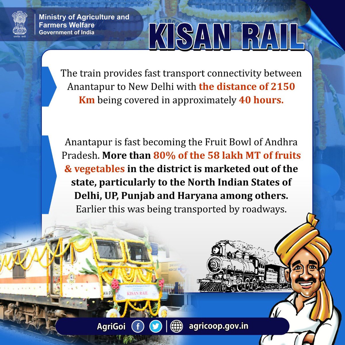 Kisan Rail covers distance of 2150 Kms #KisanRail