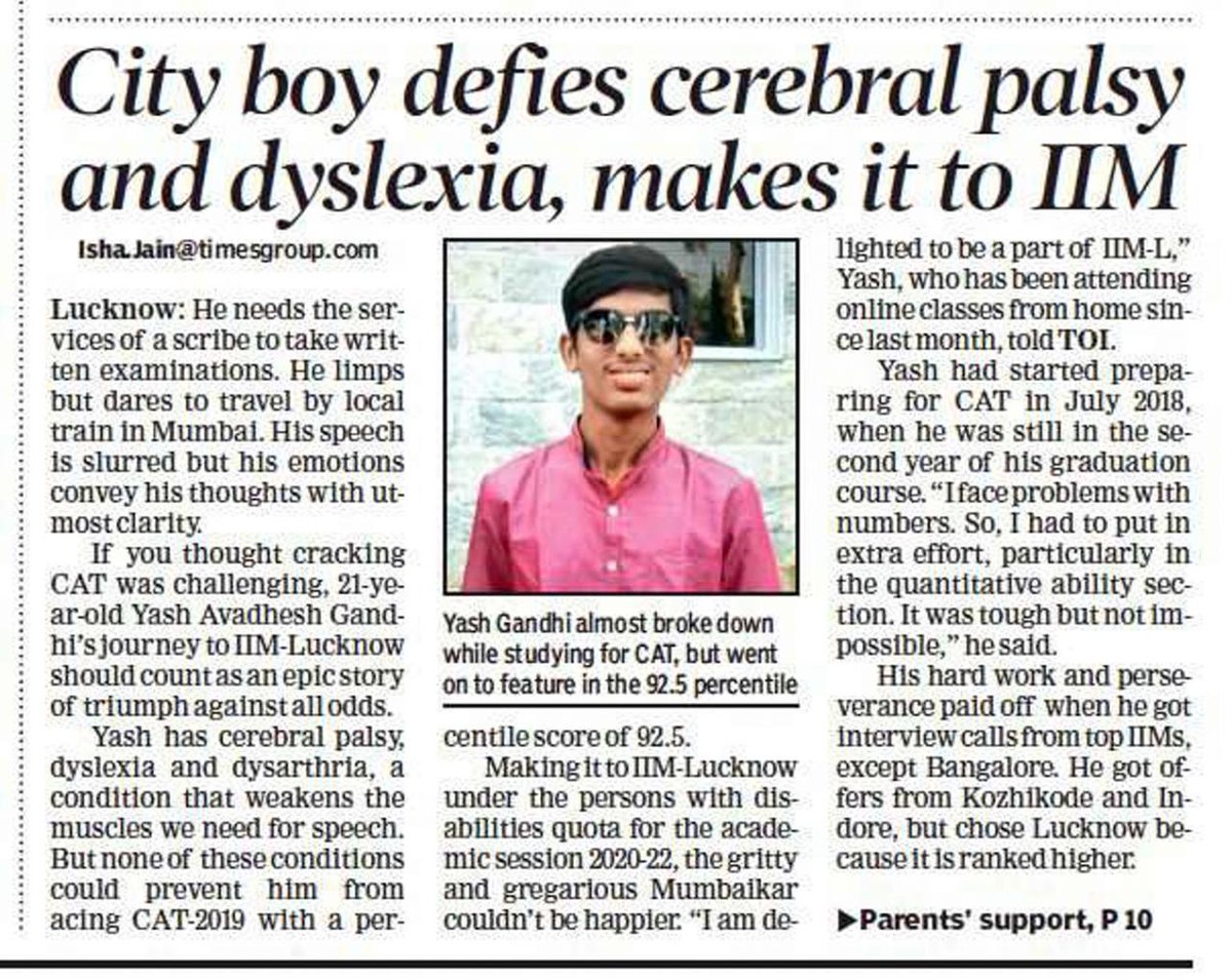 iHaridham's tweet photo. "Weekly Spiritual Assemly inspired by H.D.H. Hariprasad Swamiji helped &amp; shaped my Determination &amp; Destination."- Yash Gandhi

He is youngster from Mumbai who defied cerebral palsy &amp; dyslexia,to made it to the IIM-L with help of true friendship with 2 Saints &amp; 4 Devotee Mentors. https://t.co/HmIFkDxdZG