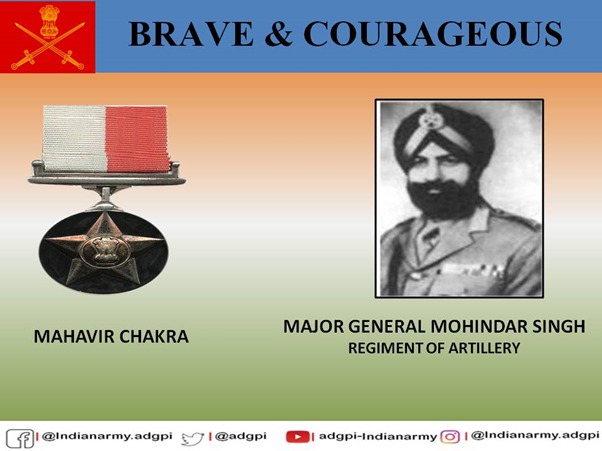 adgpi's tweet photo. 9 Sep 1965 

Major General Mohindar Singh successfully spearheaded operations against enemy forces in #Ichhogil &amp; #Dograi. Displayed exemplary #leadership and #courage. Awarded #MahaVirChakra.

https://t.co/7ewcM1Qkn6 https://t.co/l2xsUgH8eR