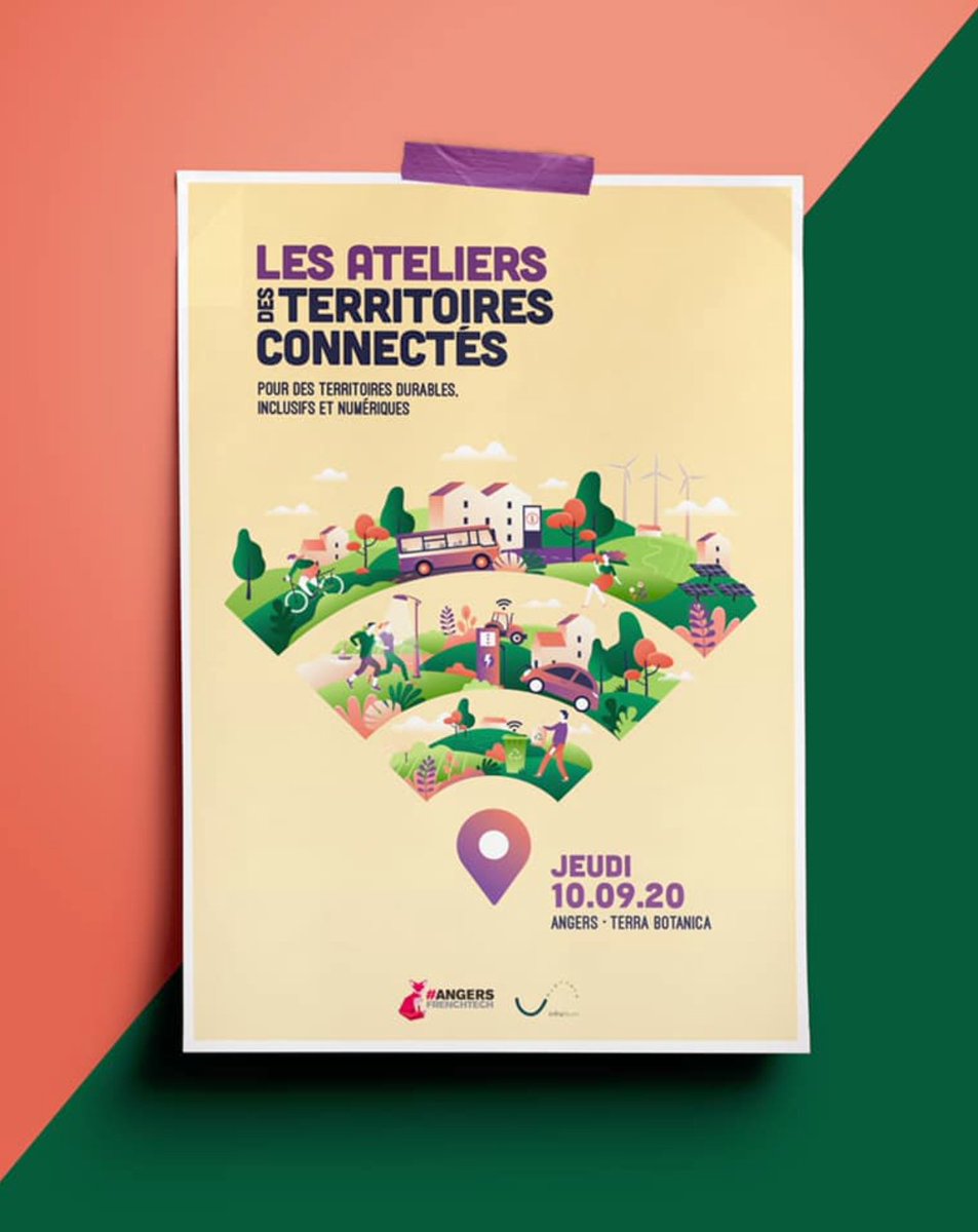 crea_corner's tweet photo. // SMART //
🇫🇷Visuel de la première étape  du Tour de France évènementiel  « Les Ateliers des Territoires Connectés » avec @InfraNum et @AngersTech 
Rdv jeudi à @Angers pour parler #smartcity  avec @cedric_o 
 #FFTelecoms #AFNUM_FRANCE #BanqueDesTerr https://t.co/dZaGms2tRY