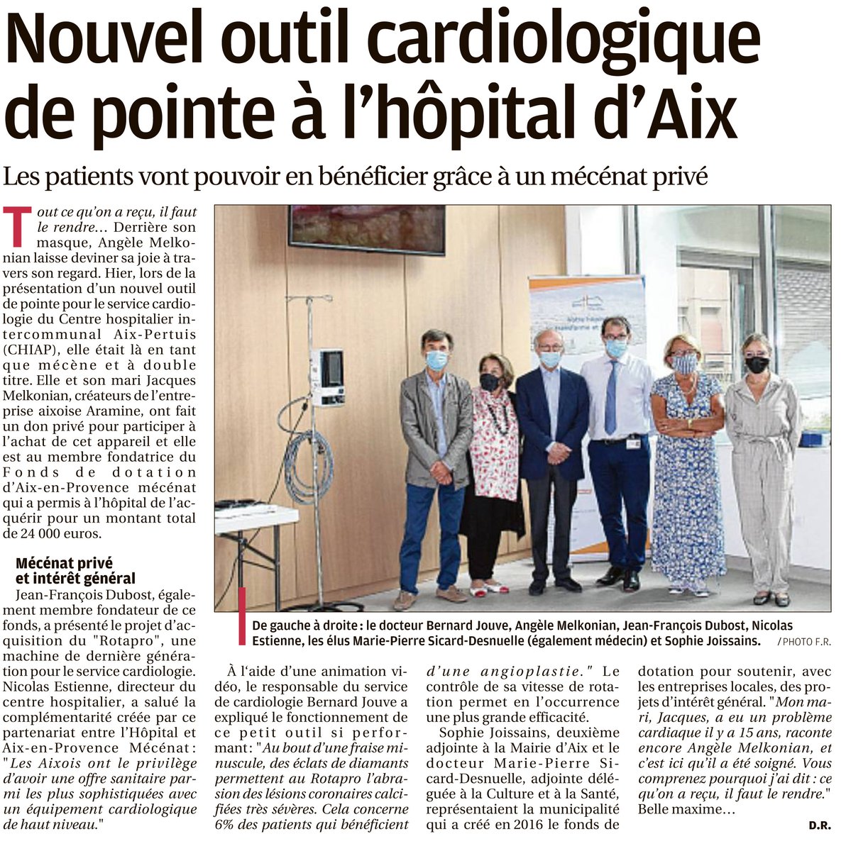 hopaixpertuis's tweet photo. C’est hier au #CHIAP que s’est déroulée la cérémonie de remise officielle de l'appareil Rotapro (#BostonScientific) au service Cardiologie de l'Hôpitalaixpertuis lors de laquelle nous avons pu remercier  la générosité du  Fonds de Dotation #AixMécénat 👏🏼 @aixmaville https://t.co/gHZ6Jj6s4I