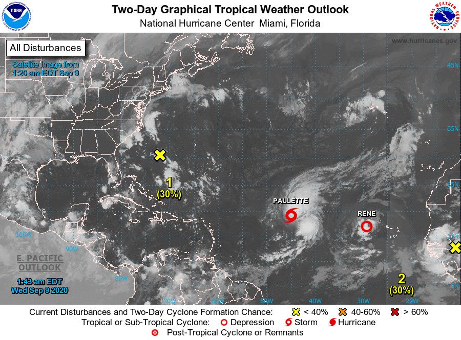 nwsstormchaser2's tweet photo. Tropical Weather Outlook
NWS National Hurricane Center Miami FL
200 AM EDT Wed Sep 9 2020

For the North Atlantic...Caribbean Sea and the Gulf of Mexico: https://t.co/GeJlNItIbW