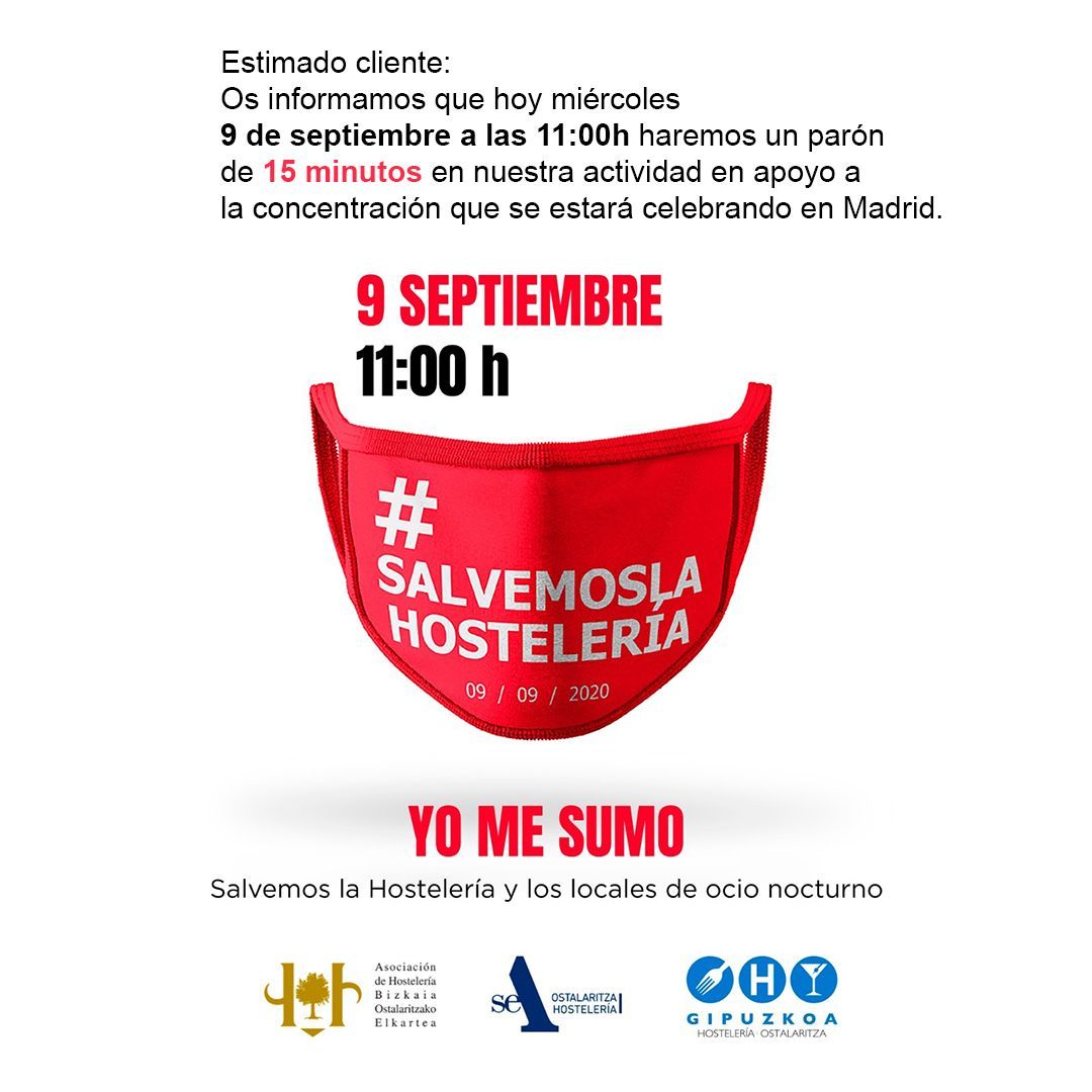 laventacerve's tweet photo. Desde @laventacerve nos unimos en la distancia y acompañamos en las reivindicaciones que se van a plantear
#SalvemosLaHostelería
😷 ¡Seamos responsables!
#maskarabeti #siempremascarilla 😷
#Donostia #amara #beer #beerhouse #materiaprima #atugusto #laproximaenlaventa https://t.co/8qJw9tyVwi