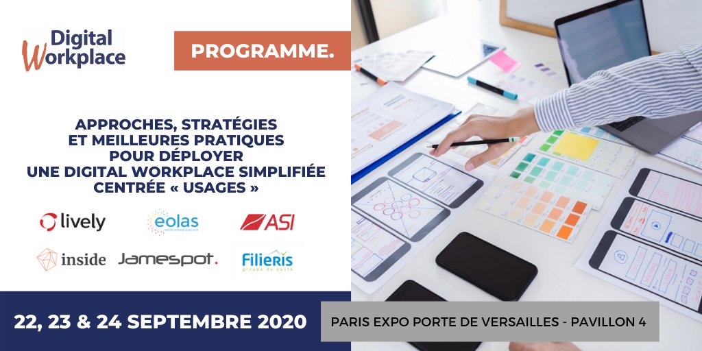 DigitWorkplace's tweet photo. Comment déployer une Digital Workplace simplifiée centrée « usages » ? avec @Filieris @IntranetInside @ASI_Informatic @jamespot @lively_software et @BD_eolas 

🔎 https://t.co/fpISosQ5Aw

🎫 Badge #DigitalWorkplace (gratuit) : https://t.co/CYan58RBZg https://t.co/rH6HP4MCBe