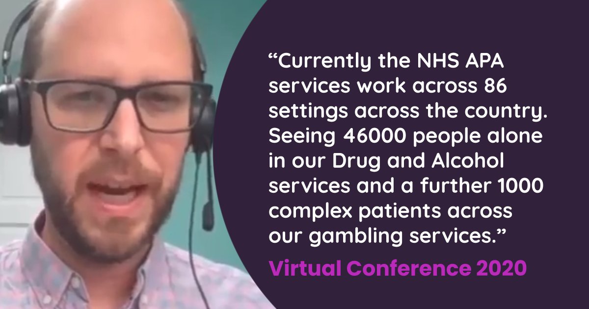NHS_APA's tweet photo. Our NHS APA Chair, @DannyHames explains more about the size and scale of the Addictions Provider Alliance since its formation in 2016 as part of his opening introduction at this years virtual conference.
#APAConf #NHSQuality #Addiction
@UKInclusion https://t.co/zyk7F3w7f4