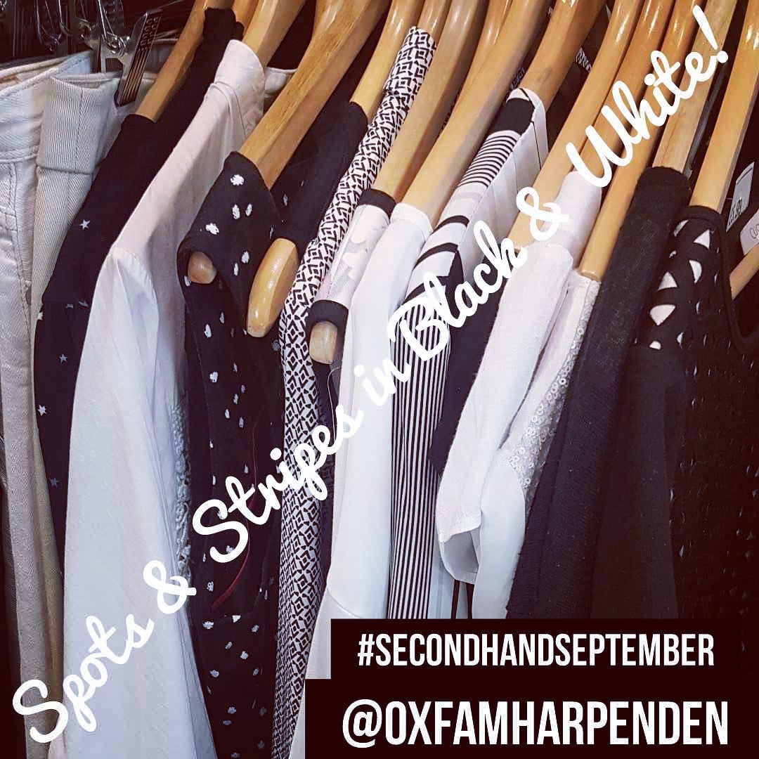 OxfamHarpenden's tweet photo. #SecondHandSeptember continues at #Oxfam #Clothes #Accessories & #Homewares shop #Harpenden! We've got a whole #clothesrail of #blackandwhite....#trousers, #jumpers & #blouses....#plain & #patterned, #spots & #stripes...Come & browse! https://t.co/WkAjT7kl1E
