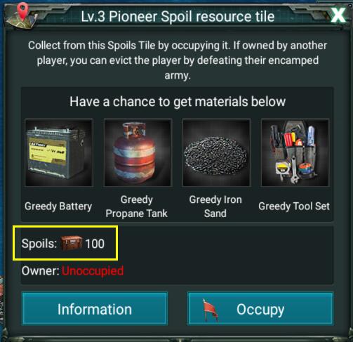 WarGames_Mobile's tweet photo. Hi, commanders, do you know what kind of rebels produce Spoils? 
Please note that the Raptor does not produce Spoils, it gives only usual resources. The rebel which produces Spoils in the game is Pioneer. You can check whether it produces Spoils by the Spoils resource icon. https://t.co/m47i8lvPXx