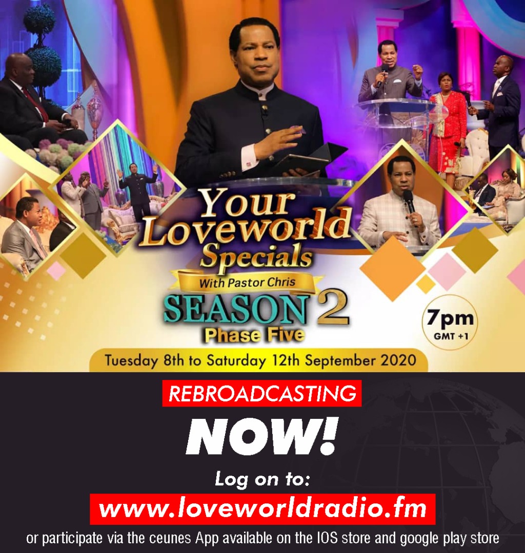 Rebroadcast of Your LoveWorld Season 2 Phase 5 Day1 #OngoingNow @LoveWorldRadio

Click loveworldinternetradio.org/index.html to listen

Or download our app
play.google.com/store/apps/det……
(use reference code:561423)

#yourloveworld #pastorchris #LWR