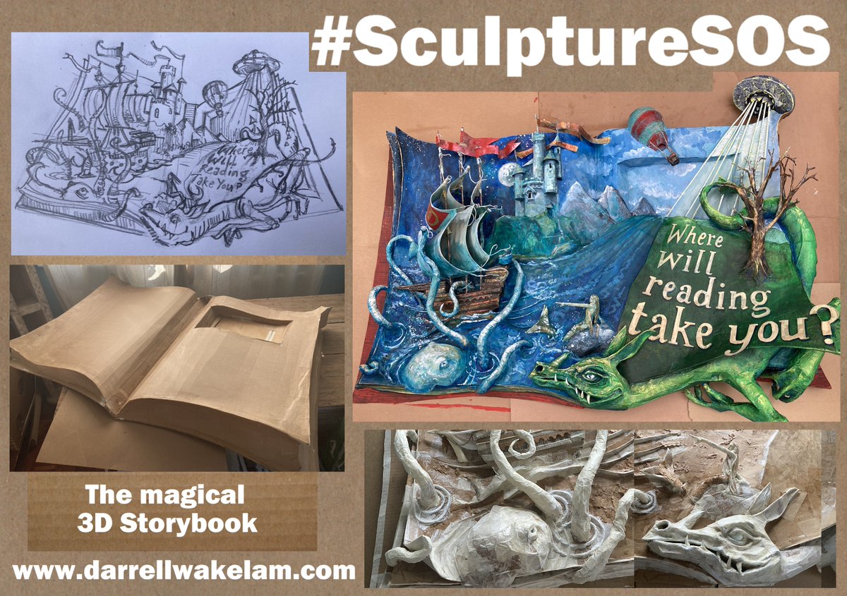 DarrellWakelam's tweet photo. My next adventure on Monday will be delivering the "Magical 3D Storybook" sculpture to the Ursula Taylor School and meeting the marvellous Mrs West who came up with the idea that won my #SculptureSOS competition last month. Looking forward to another great day. @MrsWest88 https://t.co/8Ar0iS8h2E