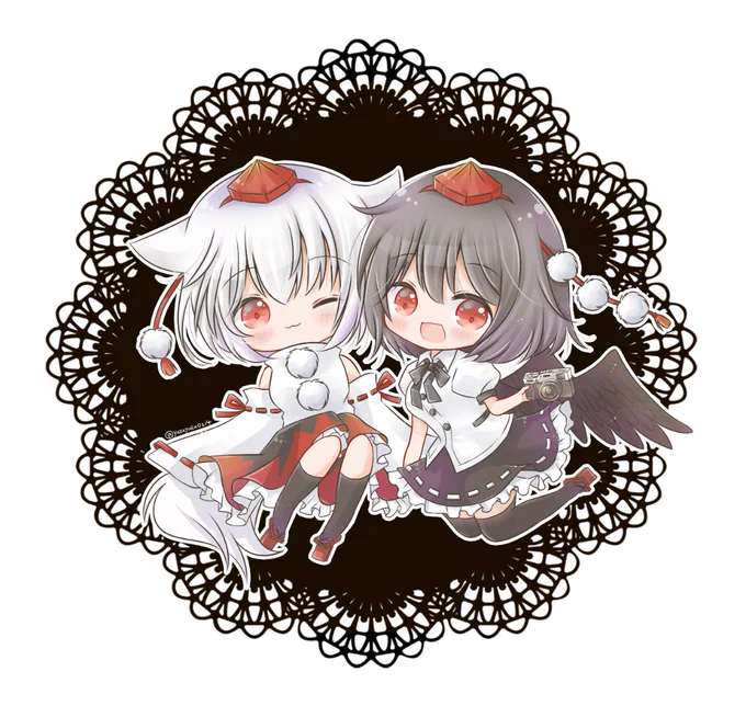 ??
#東方イラスト #東方Project  
#射命丸文 #犬走椛 