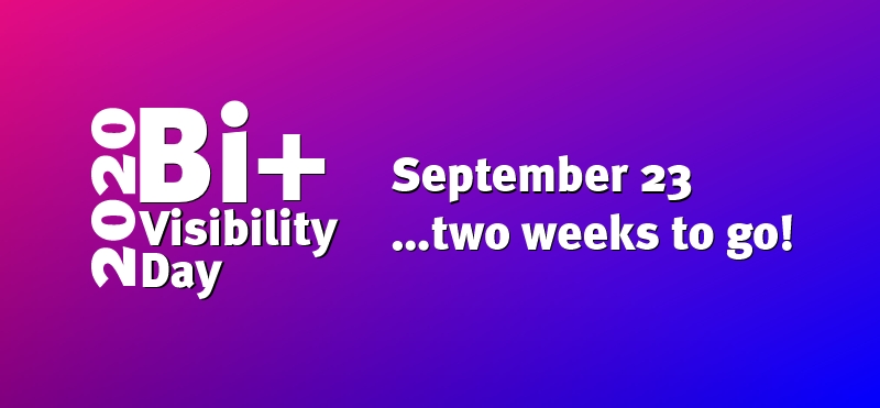 BiVisibilityDay's tweet photo. With a fortnight to go, it's going to be a very different #BiVisibilityDay and #BiWeek than in past years.
What do you have planned? https://t.co/u2LUbD1aKL