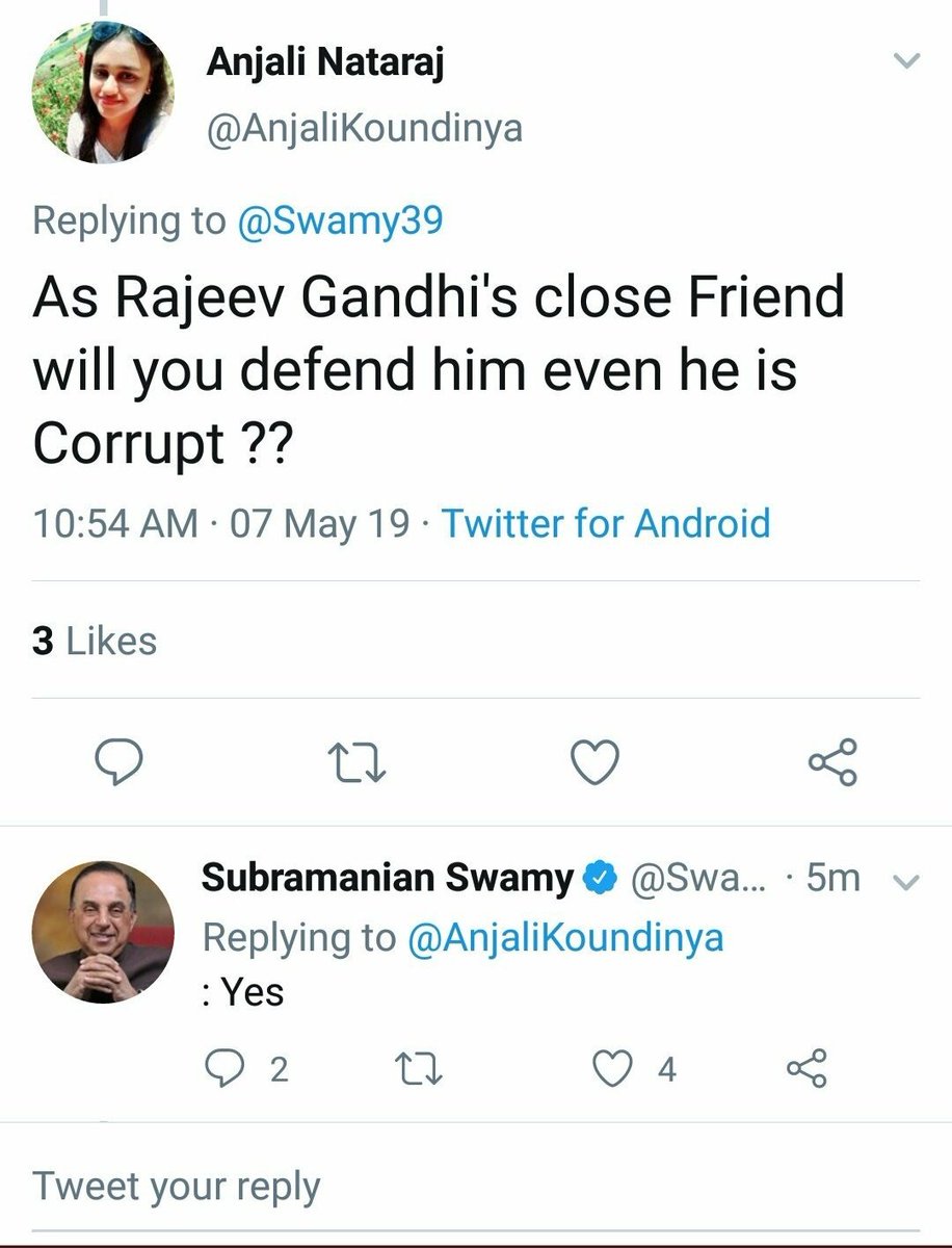 Swamy's support to Rajiv Gandhi & the Bofors scam was not just limited to this.Today when Congress & Gandhis themselves don't defend Bofors, Swamy is still standing by his corrupt 'friend'!6/n