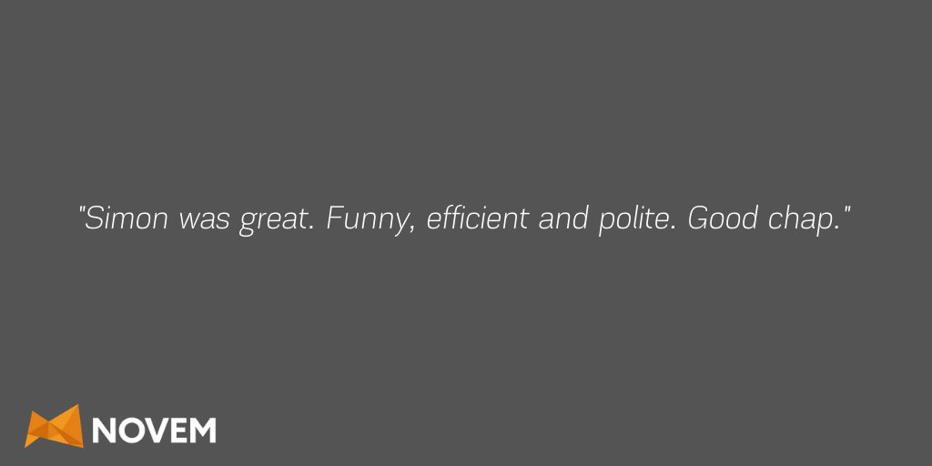 NovemIT's tweet photo. Some more #NovemITFeedback for our team member Simon. https://t.co/Kmqw7s7ndc