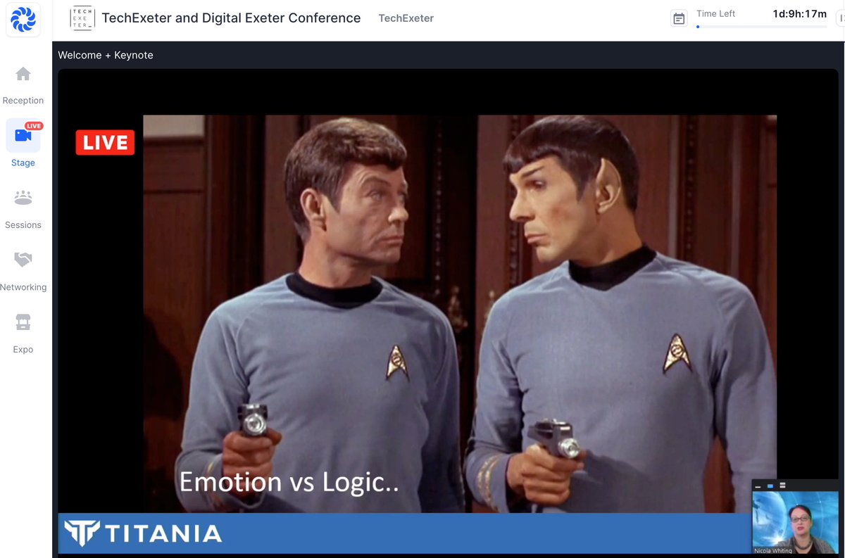 Oooo we’re getting into the neuroscience of Imposter syndrome (through the medium of star trek, of course).Emotional portion of the brain responds first; logical brain portion second.  #vision2020exeter