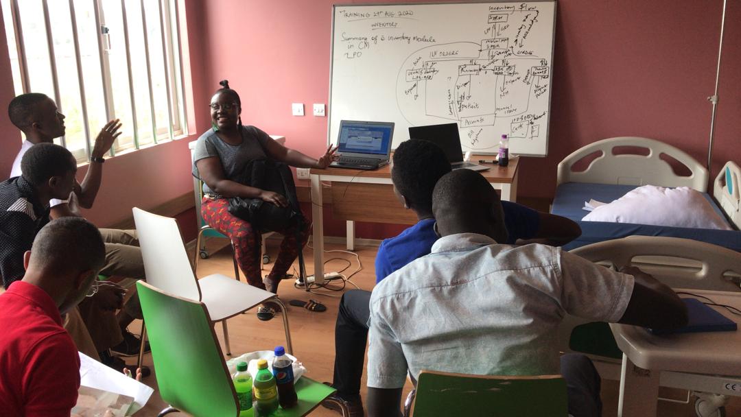 clinicmaster's tweet photo. Milly Nabateesa a site manager at ClinicMaster diligently trains the Nile hospital team about the inventory module in #ClinicMaster.#CILtraining #NileInternationalHospital https://t.co/9wVG3yCuHL
