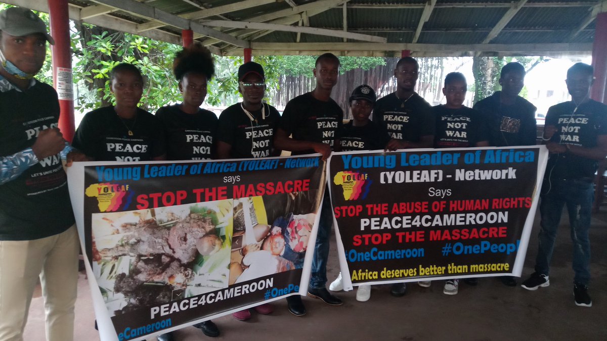 YoungYoleaf's tweet photo. The gun MUST BE silenced; Cameroon is no exception 

Join us this morning at the UN headquarters on 3rd Street as we march for peace marking the celebration of the #AfricanUnionDay https://t.co/OVXz4q2m9N