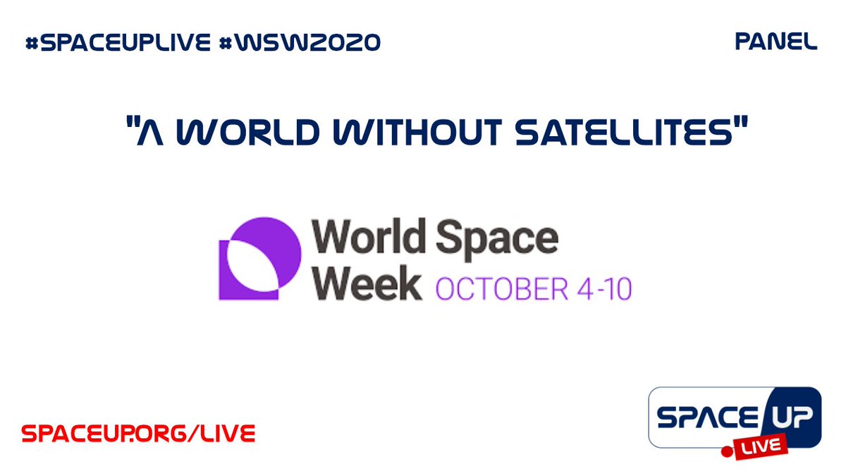 Linked to the theme of <a href="/WorldSpaceWeek/">World Space Week</a> this year #SatellitesImproveLife #WSW2020, we are organising a panel session to to consider "A World Without Satellites".

Join us during #SpaceUpLIVE on Wed 7 October. spaceup.org/live