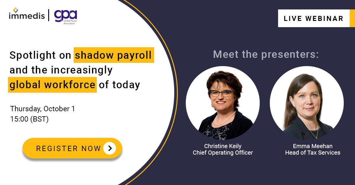 immedis's tweet photo. We are seeing more employees working from locations that they would not normally have worked from. This has increased the need for #ShadowPayroll services, but are you fully informed on the topic? Join this informative session to learn more:
https://t.co/3aEux0bdfy https://t.co/75atdNWm3R