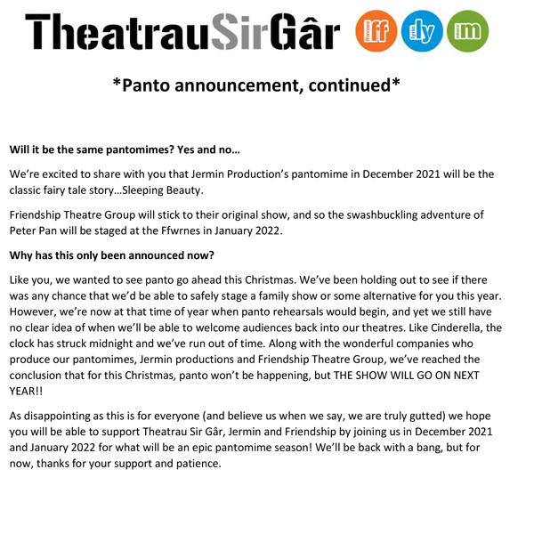 TheatrauSirGar tweet media