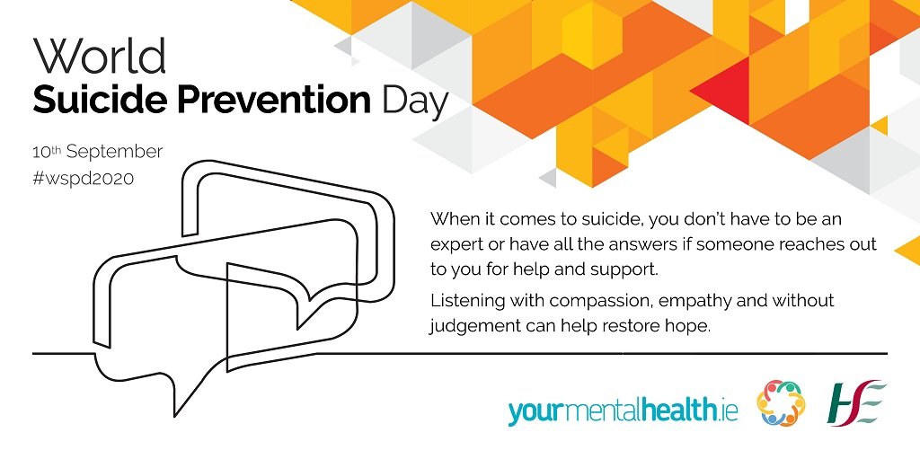 Tomorrow September 10th is #WorldSuicidePreventionDay Every life lost represents someone’s partner, child, parent, friend or colleague. It’s important to know there are things we can all do to help prevent it, reduce stigma and offer support. 
#WSPD2020  #Suicide  #mentalhealth