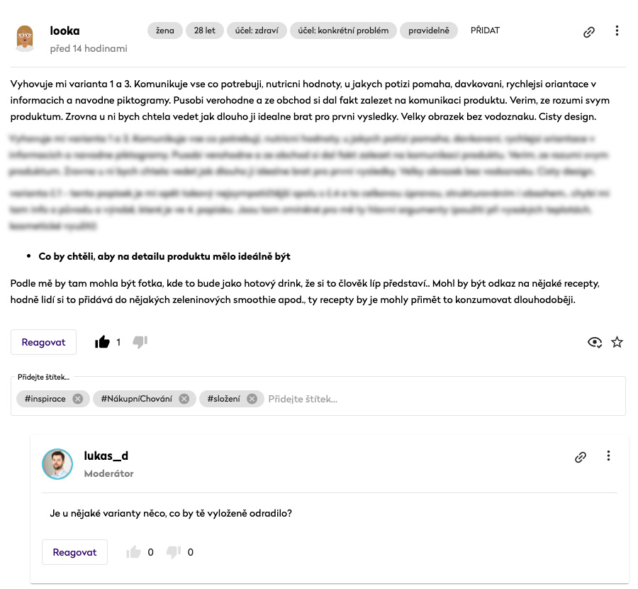 Bavit se denně po dobu 14 dní s 18 lidmi ve focus group přes <a href="/nautieapp/">Nautie</a> o jejich nákupním chování a zvyklostech dává nálož inspirace a vhledů nejen do návrhu e-shopu, ale i do obalů, služeb a marketingu. 

#ux #customerexperience #hcd