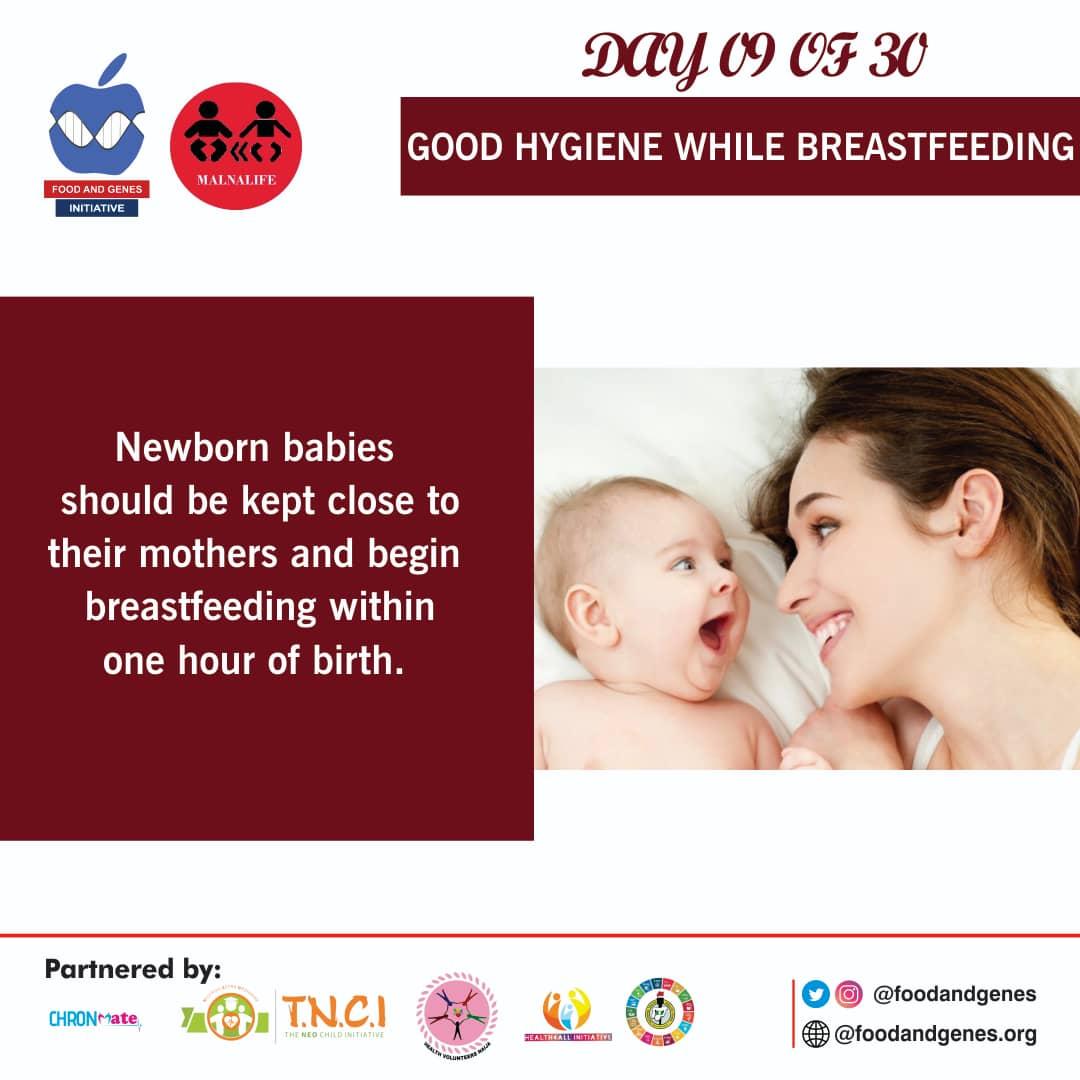 Day 9 of Malnalife Campaign 

 #Goodhygiene while breastfeeding; reducing #discomfort and preventing #infection while #breastfeeding: 

1. #Breastmilk needs for the first six months