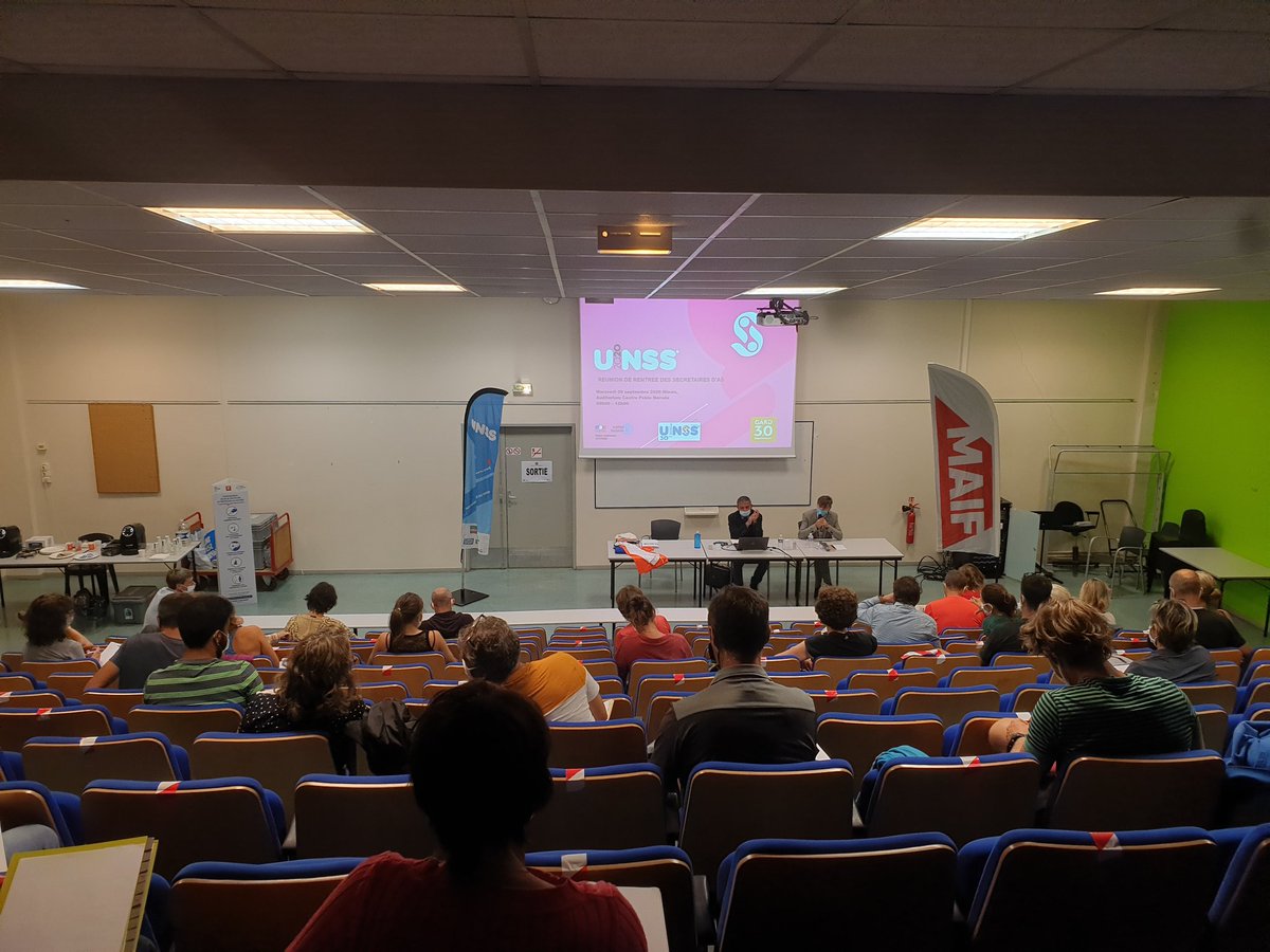 UNSS_Gard's tweet photo. Réunion de rentrée des secrétaires des AS UNSS en présence de M. MAHEU, directeur académique du Gard.
#rentreescolaire2020 #sport
@nimes @acmontpellier @Gard @unss @adidasFR @MAIF @MgenGard #DDCS #CDOS30 https://t.co/qrn02aYuiP