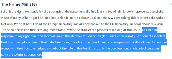 International law is the basis on which the UK, France, Germany and the US condemned Russia’s poisoning of Sergei and Yulia Skripal in Salisbury. https://www.gov.uk/government/news/salisbury-attack-joint-statement-from-the-leaders-of-france-germany-the-united-states-and-the-united-kingdom