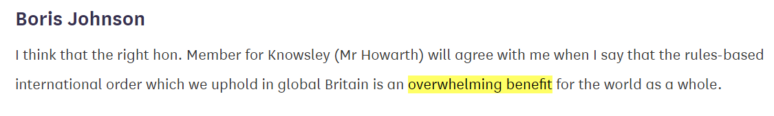 The rules-based international order is, as someone once said, an overwhelming benefit for the world as a whole./ends