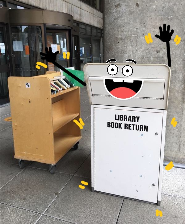 UEALibrary's tweet photo. @CardiffUniLib It's not the size of the drop box, it's the number of times you empty it that counts! #JealousLibrarians #WeWantOne https://t.co/LTxkCx38Gr