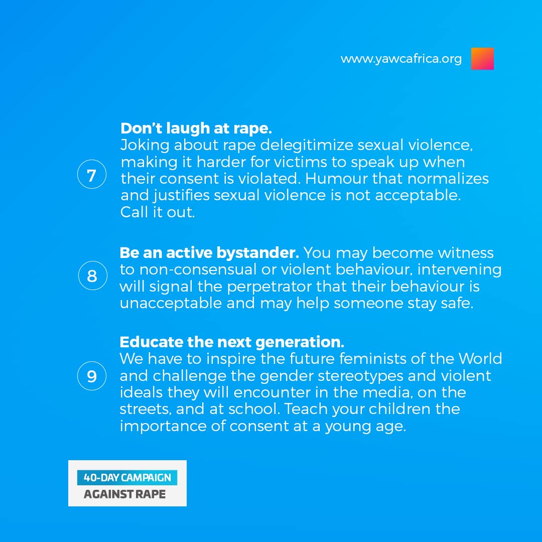 YAWC_Network's tweet photo. #StopRape!
#40DaysCampaignAgainstRape
#YAWCNetwork
@STARGhana
#IGREDGhana
#BambuCenter
#EconomicFightersLeague
#ExLAGroupGenderProgramme
#ExLAGroupAgriculturalProgramme https://t.co/LtrWwHKxC6