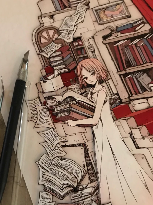 進捗です。
シャドーアートの為せっせと切り張り。指が1.5倍に腫れて痛いけど楽しいです。

cells受賞展に参加します
9/11~13 東京アートラボ(蒲田)

#イラスト #イラスト王国 #イラスト基地 #絵師の集い #芸術同盟 #オリジナルイラスト #創作 #ペン画 #線画の民 #cells展 #色プロデュース #受賞展 