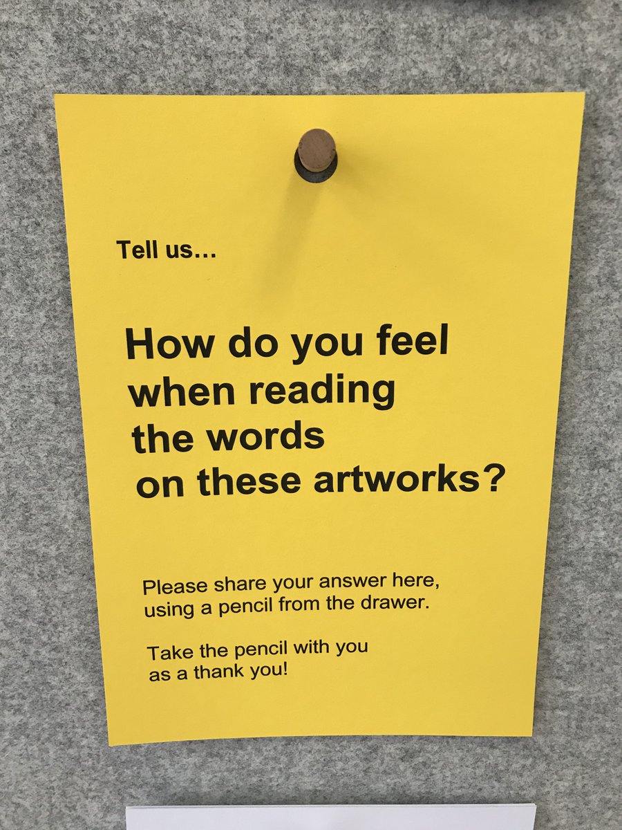 Visitors are invited leave their own responses to the artworks.Use one of our  #DontJudgeMe pencils to safely leave your response, and take it away as a thank you! 