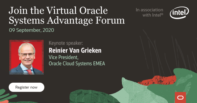 sisifc21's tweet image. Fast forward to the #NextNormal, and join @rgrieken’s keynote at our Virtual #OracleSystemAdvantage Forum. You will learn how to prepare yourself for the upcoming changes and capitalize on new opportunities by building a solid IT foundation. bit.ly/2DIudSd