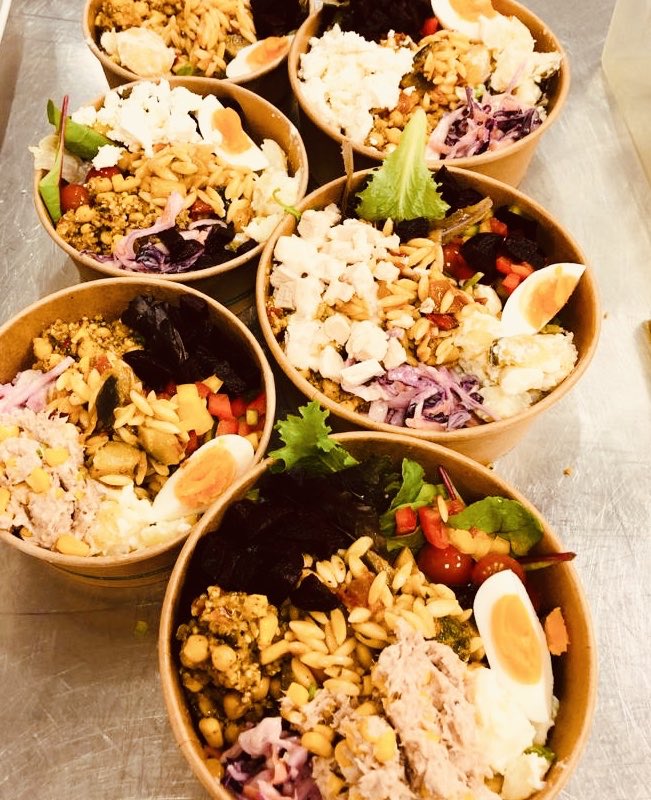 HGS_g2's tweet photo. We won’t be running our usual self-service salad bars this term but our talented team are creating some delicious ready made salad pots, ready to purchase from 6th form today or pre order in the near future  😋 https://t.co/hr6YIsoCIF