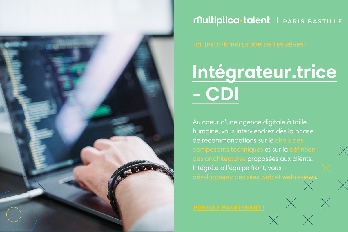 MultipliTalent's tweet photo. 🇫🇷 #JOB #TECH sur #Paris et #Lyon en #CDI
Si tu es intégrateur.trice, dev front ou dev PHP/CMS, ces postes vont t'intéresser !
🔸 #Developpeur.se #Front #Lyon : https://t.co/pjhfgblqlV
🔸 #Developpeur.se #PHP et #Integrateur.trice :
https://t.co/uqDST80Zos
https://t.co/hRziaLiCkI https://t.co/fqzT5odPm2
