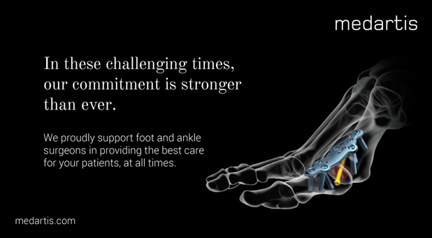 Medartis_Global's tweet photo. These are challenging times but our commitment to foot & ankle surgeons is stronger than ever!
We proudly support AOFAS at Home 2020 and look forward to connecting with you virtually this week
#APTUSFoot #AOFAS2020 https://t.co/FCjwN8TXgh