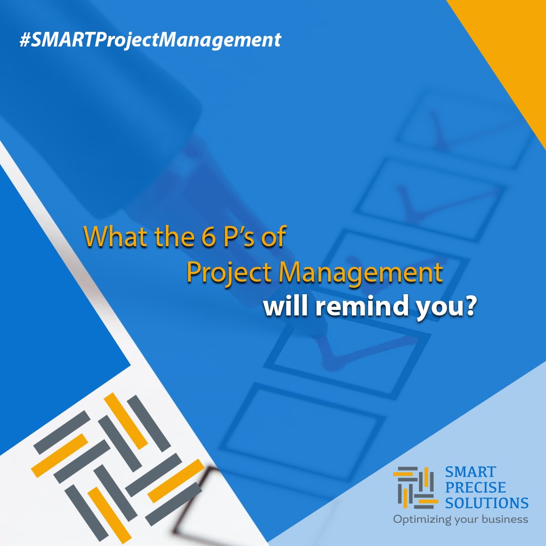 SmartPreciseSol's tweet image. It will remind you of the importance of planning to enhance your chances to achieve success. Learn more about the 6 P's on our new blog post>>ow.ly/sz6B30r8Twi. #SMARTProjectManagement #ProjectManagement