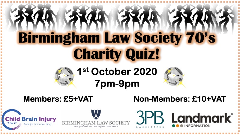 cbituk's tweet photo. On the 1st October @BhamLawSociety @BlsPresident will be hosting a virtual 70's quiz night to raise money for @cbituk! With thanks to support of @3PBChambers  @LandmarkInfo! We are so grateful and would love for you to join in. You can book your team here:
https://t.co/RirXrSQ1Xa https://t.co/p2DWmGvy2P