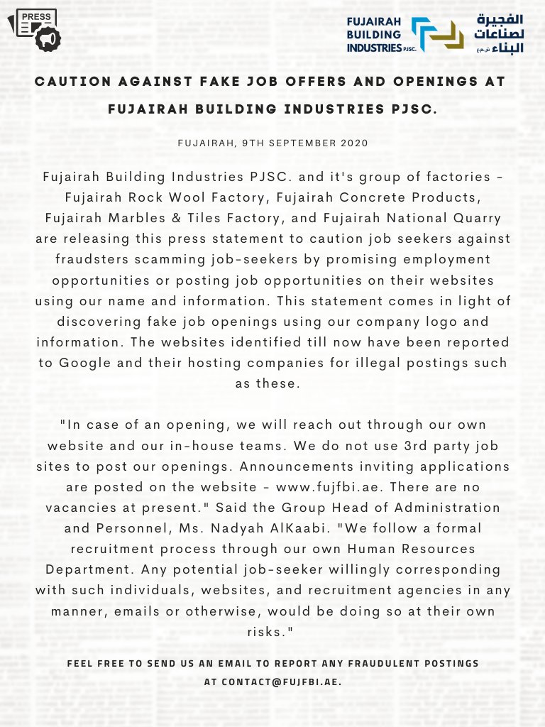Fuj_FBI's tweet photo. Press Release from Fujairah Building Industries PJSC. #PressRelease #FujFBI #FujFMTF #fujfcp #FujFRF https://t.co/o6YNZc9E2L