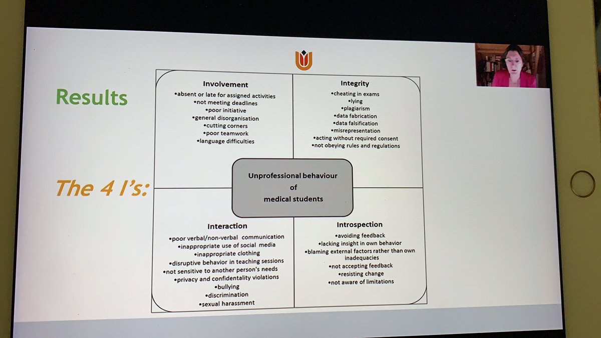 r_kusurkar's tweet photo. @MarianneMak 4 I’s model for descriptors of #unprofessionalbehaviour in #shortcommunication presentations on #failuretofail at #AMEE2020 https://t.co/1CnBN70S4w