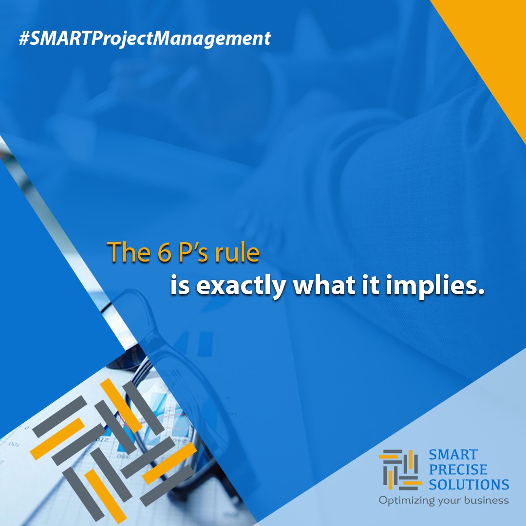 SmartPreciseSol's tweet image. It implies a proper planning prior executing a task, or in this case a project, it may prevent poor performance when implementing the project plan. Read more here>>ow.ly/de3b30r8TAm. #SMARTProjectManagement #ProjectManagement
