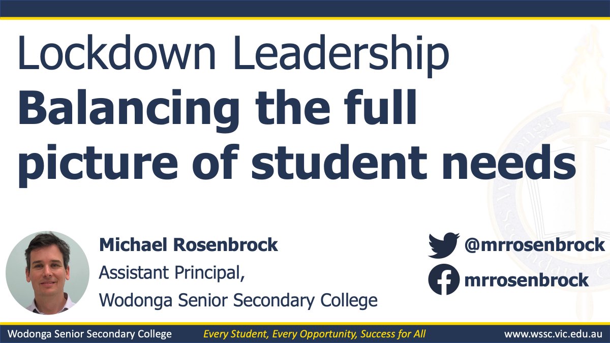 Looking forward to presenting at the @EduDataTalks  Lessons from Lockdown conference tomorrow on the journey at <a href="/WodongaSeniorSC/">WSSC</a> this year and what we have learnt. Thanks to @DrTimOLeary and <a href="/annadabrowski2/">Dr Anna Dabrowski</a>  for this amazing event.